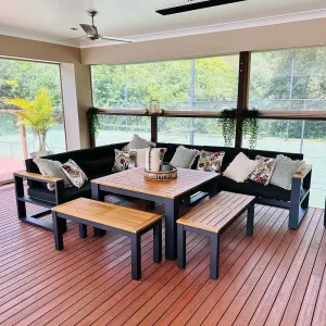 New Hot Sale Villas Outdoor Dining Set Garden Dining Outdoor Aluminium Dining Setting