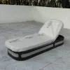 New Style Design Courtyard Leisure Rattan European Style Rope Woven Outdoor Aluminum Frame Pool Side Sun Lounger