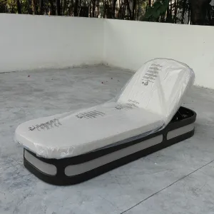 New Style Design Courtyard Leisure Rattan European Style Rope Woven Outdoor Aluminum Frame Pool Side Sun Lounger