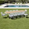 New Waterproof Outdoor Furniture Aluminum Frame Outdoor 3m38m Extension Aluminium Table with 12 Dining Chairs