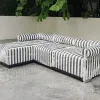 Outdoor Cafe Furniture Colorful Cushion L-Shaped Aluminum Frame Leisure Sofa Outside Patio Furniture