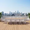 Outdoor Garden Balcony Courtyard Outdoor Luxury Garden 355m Aluminium Table with 12 Dining Chairs Cushions