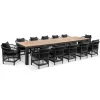 Outdoor Leisure Tables and Chairs Villa Garden Patio 355m Outdoor Aluminium Table with 12 Malawi Chairs