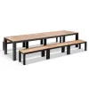 Outdoor Patio Dining Set Metal Garden Table Chair Set Outdoor 22m 3m Aluminium Table with 10 Rope Dining Chairs