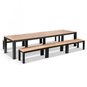 Outdoor Patio Dining Set Metal Garden Table Chair Set Outdoor 22m 3m Aluminium Table with 10 Rope Dining Chairs