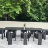 Patio Hotel Home Braided Rope Dining Chair Aluminum Furniture Set Outdoor Metal Dining Table Chair Set