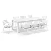 Rectangle Aluminium Dining Table 25m 8 Seater Weather Resistant Outdoor Table for Backyard
