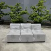 Simple Style Durable Hotel Villa Outdoor Aluminum Furniture All-Weathered 3 Seaters Aluminum Sofa
