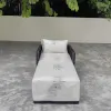 Swimming Pool Outdoor Pool Furniture Courtyard Sun Lounger Aluminum Rope Recliner Cushion Beach Lounge Sunbed