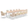 Top Selling Outdoor Living Furniture Aluminium Kitchen Table Sets With Cushion Metal Construction Sets