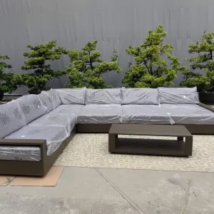 Trending Products Aluminum Patio Bistro Furniture Set Balcony Metal Combination Outdoor Aluminum Sofa with Side Table