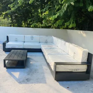 Trending Products Aluminum Patio Furniture Set Balcony Metal Combination Outdoor Aluminum Sofa With Side Table