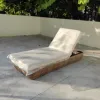 Uv Resistant Garden Patio Villa Swimming Pool Hotels Outdoor Teak Solid Wood Recliner Chaise Sun Lounger