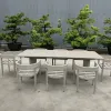 Waterproof Sun Leisure Courtyard Garden Villa Hotel Furniture Luxury Simple Design Aluminium Outdoor Patio Dining Table Set