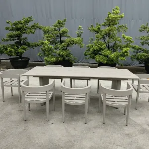 Waterproof Sun Leisure Courtyard Garden Villa Hotel Furniture Luxury Simple Design Aluminium Outdoor Patio Dining Table Set