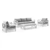 3 Seater Sofa 2 Armchairs with Coffee Table for Patio Garden