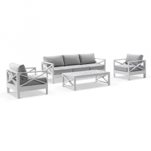 3 Seater Sofa 2 Armchairs with Coffee Table for Patio Garden