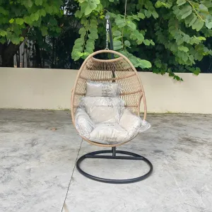 Wholesale Custom Outdoor Balcony Garden Furniture Patio Swing Terrace Hanging Rattan Wicker Hanging Leisure Egg Swing Chair