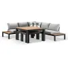 Wholesale Outdoor Garden Table and Chair Set OEM ODM Weatherproof Patio Furniture Waterproof Cushion Yard Dining Table Set