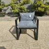 Wholesale Simple Design All Weather Outdoor Furniture Aluminum Metal Frame Garden Dining Chairs