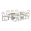 240cm Aria Outdoor 8-Seater Dining Suite Fluted Aluminium Pedestal Ceramic Tabletop Olefin Cushions for Alfresco Patio Backyard