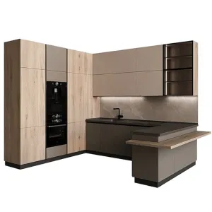 Apartment Engineering Project Large Standard Cocina Modern Modular Plywood Kitchen Cabinet