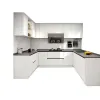 Apartment Project High Gloss Small Kitchen Cabinet Design Modern Lacquer Prefab Kitchen Cabinet Plywood Kitchen Furniture Set