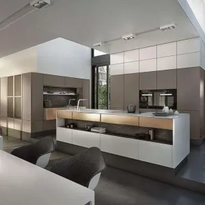 Best Modern White Painted Wooden Kitchen Cabinets Wall Mounted Kitchen Cupboards with Sink Furniture for Apartment Kitchen