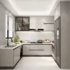 Bulk Apartment Project Design Modular Fireproof Minimalist Glass Pantry Storage Cheap Kitchen Plywood Smart Kitchen Cabinet