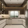 Bulk Apartment Project Modern Design Modular PET Melamine Fireproof Eco-Friendly Glass Kitchen Storage Cheap Plywood Kitchen