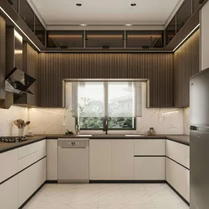 Bulk Apartment Project Modern Design Modular PET Melamine Fireproof Eco-Friendly Glass Kitchen Storage Cheap Plywood Kitchen