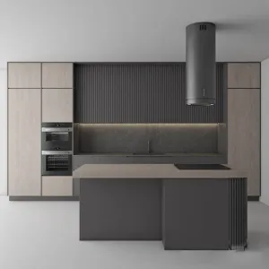 Canada Apartment Project OSB Playwood Kitchen Island Table with Storage Function Integral Kitchen Cabinet Furniture