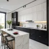 Complete Plywood Acrylic Laminate Sink Base Cabinets with Glass and Backsplash for Modern Villa Mall Dining Kitchen Projects