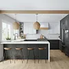 Complete Prefabricated Stainless Steel Kitchen Island Sets Granite Countertop Sink One-Stop Solution for Bulk Apartment Projects