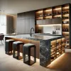 Complete Smart Custom Melamine Board Glass Classic Antique Kitchen Cabinet Cupboards Granite Dining Storage Furniture for Mall