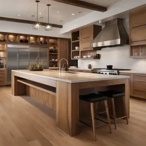 Contemporary European Style Kitchen Cabinet Automatic Built in Kitchen Cabinet Pantry Plywood Wood Veneer Kitchen Cabinet