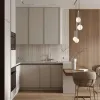 Contemporary European Style Melamine Sink Base Kitchen Cabinets All-in-One Solution for Hotels Apartments Projects