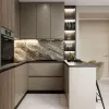 Custom All-in-One Foldable Eco-Friendly Modern Kitchen Unit Small Wooden Modular Glass Cabinets Furniture for Mall Dining Rooms