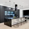 Custom Designed Lacquer Kitchen Island Storage Cabinet Glass Faucet Melamine Kitchen Cupboard Furniture for Dining Apartment