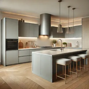Custom Eco-Friendly Solid Wood Melamine Smart Modular Modern Dining Kitchen Wall Complete Kitchen Cabinets