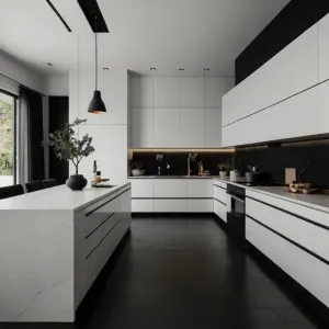 Custom Eco-friendly Melamine Smart Modular Kitchen Wall Cupboard Set with Glass and Faucet for Villas Modern Cabinets