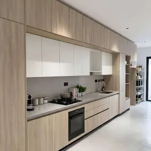 Custom Engineering Kitchen Cabinets for Housing Projects Plywood OSB Particleboard PET Melamine Surface Wholesale