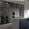 Custom High Gloss Eco-Friendly Modern Glass Door Sink Base Cabinets Lacquer Finish Melamine Board Carcase Mall Dining Faucet