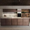 Custom Kitchen Luxury Flat Pack Wooden Door Panel Wood Veneer Kitchen Cabinet for Villa Real Estate Project
