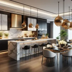 Custom Luxury Wood Sink Modular Fireproof Granite Countertop Solid Wood Finish Custom Size Dining Home Furniture Mall Faucet