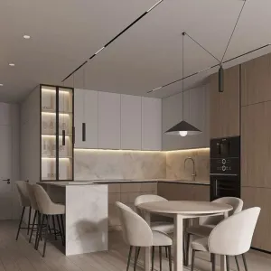 Custom Modern Complete Plywood Wooden Glass Kitchen Cabinet Furniture Set Faucet Melamine Board Durable Stylish Designs