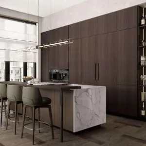 Custom Modern Design Antifungal Modular Lacquer Sink Solid Plywood Stainless Steel for Dining Apartment Use 3-Year Warranty
