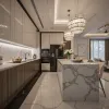 Custom Modern Eco-Friendly High Gloss Lacquer Finish Melamine Board Wooden Kitchen Cabinets Granite Countertop Drawer Basket for