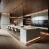 Custom Modern Kitchen Cabinets Complete Melamine Plywood Lacquer Acrylic Glass Hinge Faucet Kitchen Cabinets for Villa