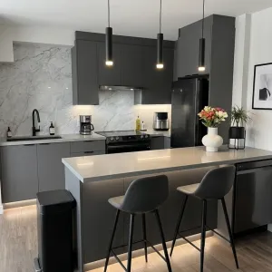 Custom Modern Kitchen Cabinets for Apartment Projects Bulk Order Cabinet Manufacturer for Builders